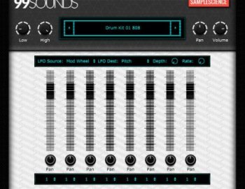 Free Drum Machine rompler plugin by 99Sounds & SampleScience